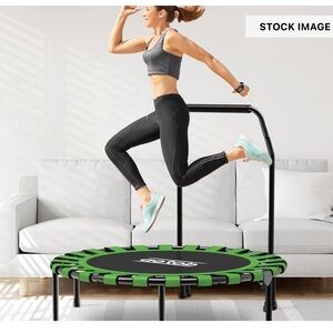 AOTOB Green Fitness Trampoline with Bar